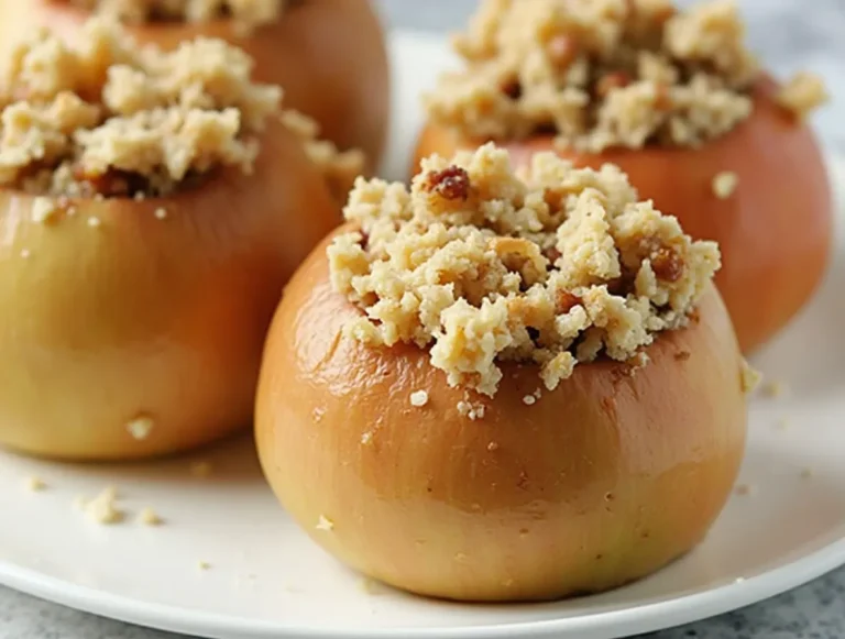 apple crisp, baked apple, apple crisp stuffed baked apples, stuffed baked apple recipe, easy apple crisp,