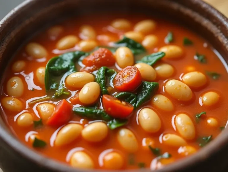 creamy tomato white bean stew, vegan white bean stew, plant-based stew recipe, one-pot tomato stew, white bean recipes,