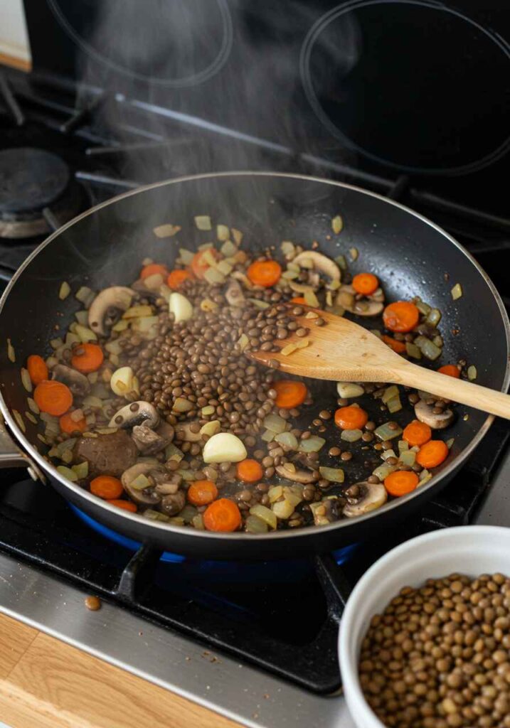 vegan shepherd’s pie, plant-based shepherd’s pie, lentil shepherd’s pie, vegan comfort food, dairy-free shepherd’s pie,